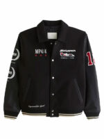 Abercrombie F1 McLaren Black Varsity Bomber Jacket