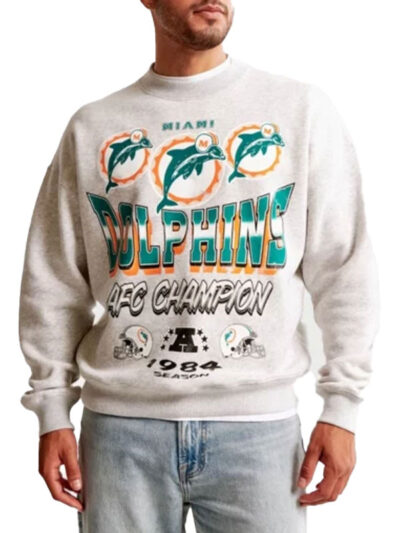 Abercrombie Miami Dolphins Graphic Grey Sweatshirt