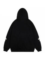 Besu Nota Rhinestone Oversized Zip-Up Hoodie