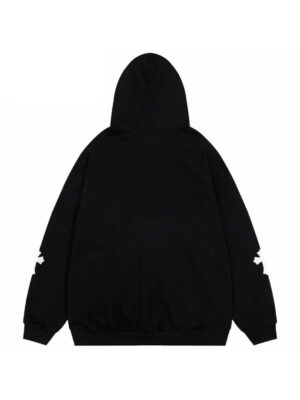 Besu Nota Rhinestone Oversized Zip-Up Hoodie