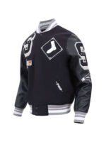 Black Chicago White Sox Mashup Wool & Leather Varsity Jacket