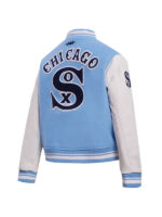 Blue and White Chicago White Sox Men’s Wool & Leather Varsity Jacket