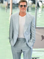 Brad Pitt 81st Venice International Film Festival Blue Suit