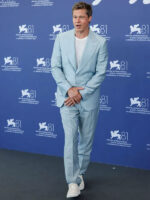 Brad Pitt 81st Venice International Film Festival Blue Suit