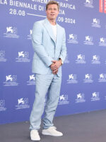 Brad Pitt 81st Venice International Film Festival Blue Suit