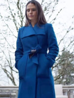 Cellar Door 2024 Jordana Brewster Wool Blue Coat