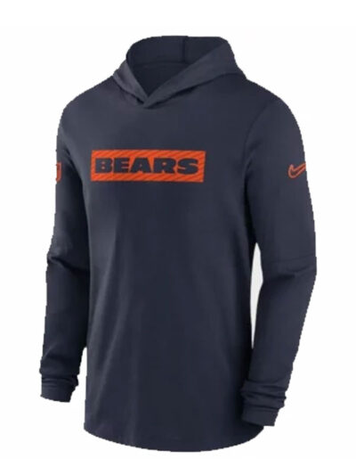 Chicago Bears NFL Sideline Navy Pullover Hoodie