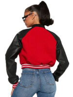 Chicago Bulls Cropped Letterman Varsity Jacket