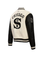 Chicago White Sox Rib Knitted White and Black Varsity Jacket