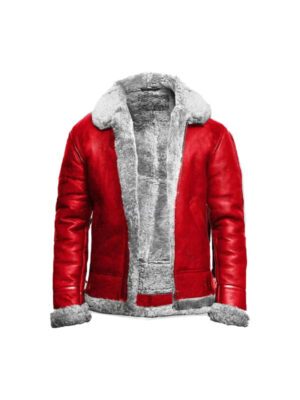 Christmas Santa Claus B3 Red Leather Jacket