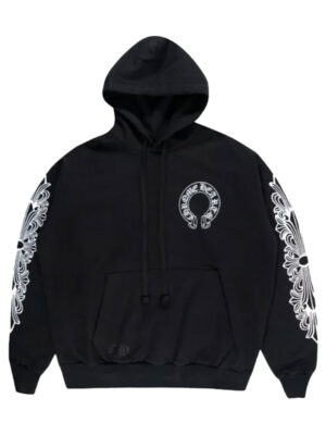 Chrome Hearts Horseshoe Floral Black Pullover Hoodie