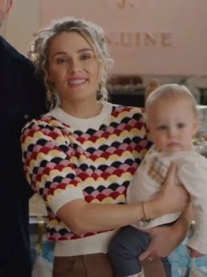 clare-bowen-xmas-2022-multi-color-knitted-sweater