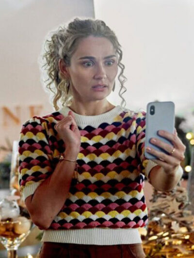 clare-bowen-xmas-2022-multi-color-knitted-sweater