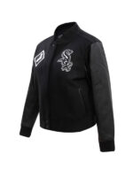 Classic Chicago White Sox Black Wool & Leather Varsity Jacket