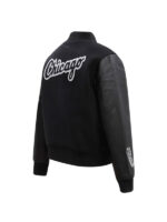 Classic Chicago White Sox Black Wool & Leather Varsity Jacket