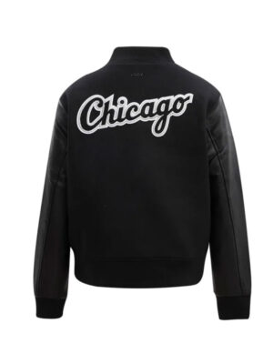 Classic Chicago White Sox Black Wool & Leather Varsity Jacket