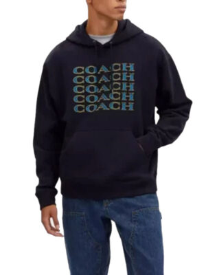 Coach Signature Stack Black Pullover Hoodie