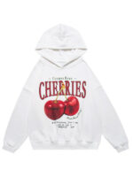 Cosmos Bean Cherries Oversized Pullover Hoodie