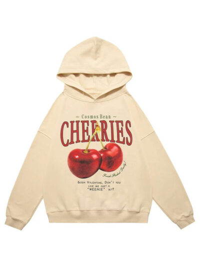 Cosmos Bean Cherries Oversized Pullover Hoodie