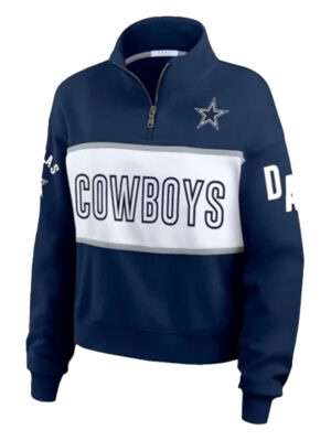 Erin Andrews Dallas Cowboys Blue Quarter-Zip Jacket