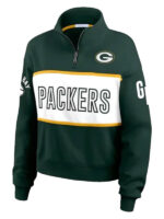 Erin Andrews Green Bay Packers Quarter-Zip Green Jacket