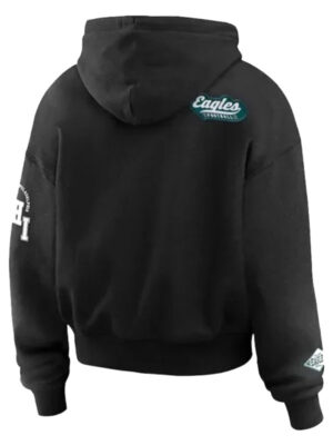 Erin Andrews Philadelphia Eagles Quarter-Zip Black Hoodie