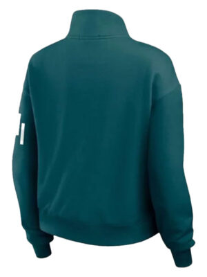 Erin Andrews Philadelphia Eagles Quarter-Zip Green Jacket