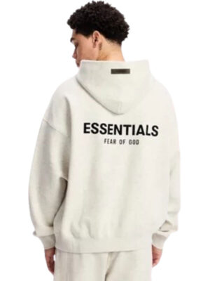 Essentials Fear Of God Light Oatmeal Pullover Hoodie