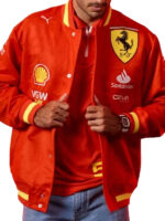 F1 2024 Scuderia Ferrari Team Varsity Bomber Jacket