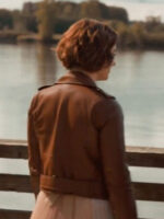 Falling Together 2024 Ashley Williams Brown Leather Jacket