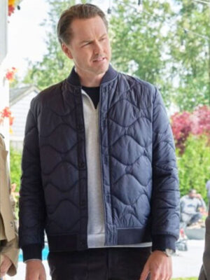 Falling Together 2024 Paul Campbell Blue Quilted Jacket