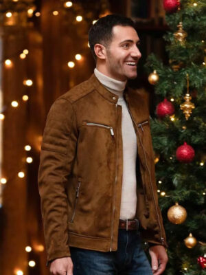 Garrett Marcantel 12 Dates of Christmas Brown Leather Jacket