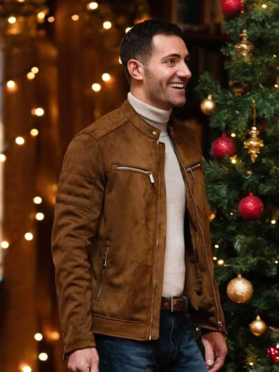 Garrett Marcantel 12 Dates of Christmas Brown Leather Jacket