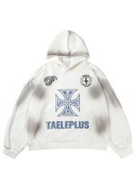 Gothic Cross Print Oversized Pullover Hoodie
