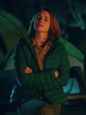 Gwen Sanders English Teacher S01 Green Puffer Jacket