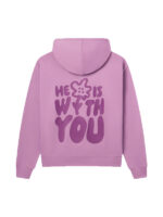 He Is With You Purple Oversized Pullover Hoodie