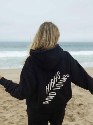 Highs and Lows Oversized Black Pullover Hoodie