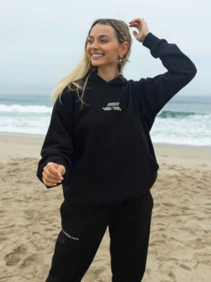 Highs and Lows Oversized Black Pullover Hoodie