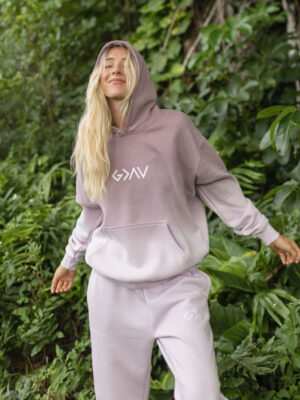 Highs and Lows Purple Oversized Pullover Hoodie