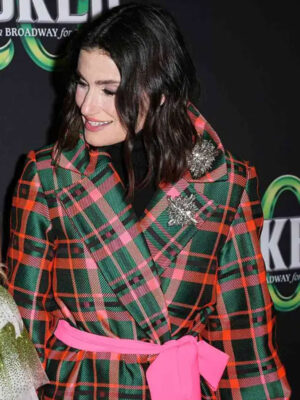 Idina Menzel Broadway Anniversary Plaid Checked Coat