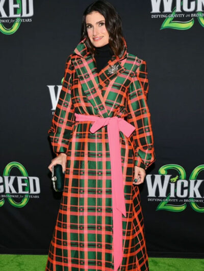 Idina Menzel Broadway Anniversary Plaid Checked Coat