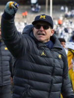 Jim Harbaugh Football Black Puffer Jacket