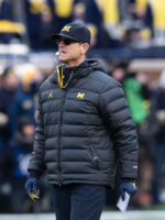 Jim Harbaugh Football Black Puffer Jacket