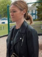 Julia Stiles Chosen Family 2024 Biker Leather Jacket