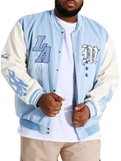 LA Baby M Blue Varsity Bomber Jacket