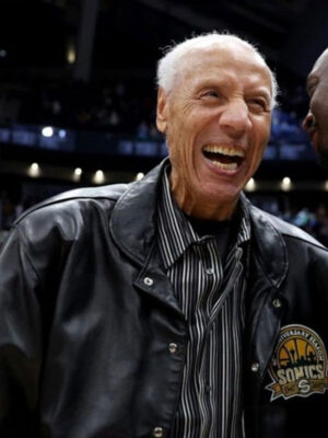 Lenny Wilkens NBA Super Sonics Black Leather Jacket