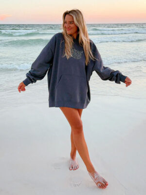 Living Water Navy Oversized Pullover Hoodie