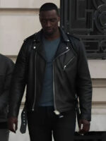 Lupin S03 Assane Black Leather Biker Jacket