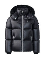 Mackage Black Shearling Puffer Hooded Jacket