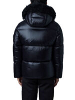 Mackage Black Shearling Puffer Hooded Jacket